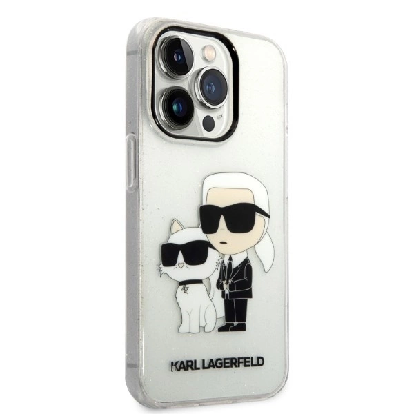 Karl Lagerfeld Glitter Karl&Choupette Case for iPhone 14 Pro Max 6.7" - Transparenteng