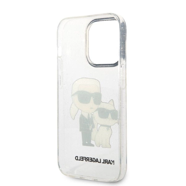 Karl Lagerfeld Glitter Karl&Choupette Case for iPhone 14 Pro Max 6.7" - Transparenteng