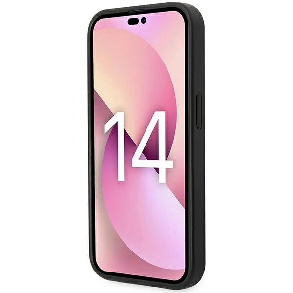 Karl Lagerfeld Saffiano Mono Metal Logo iPhone 14 Pro Max 6.7" Case - Grayeng