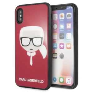 Karl Lagerfeld Iconic Glitter Karl`s Head iPhone X / Xs Case - Redeng