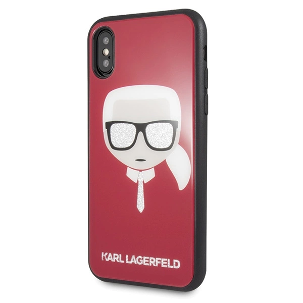 Karl Lagerfeld Iconic Glitter Karl`s Head iPhone X / Xs Case - Redeng