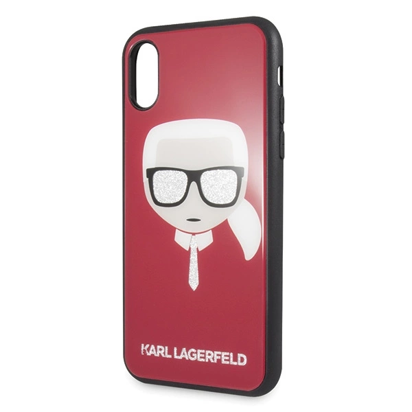 Karl Lagerfeld Iconic Glitter Karl`s Head iPhone X / Xs Case - Redeng