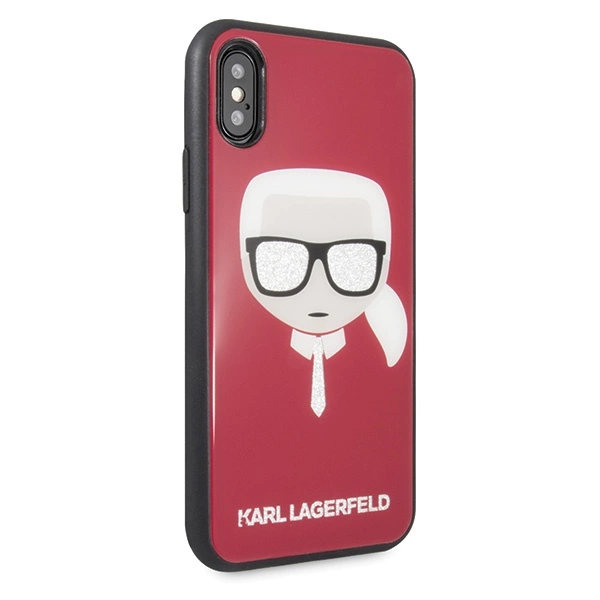 Karl Lagerfeld Iconic Glitter Karl`s Head iPhone X / Xs Case - Redeng