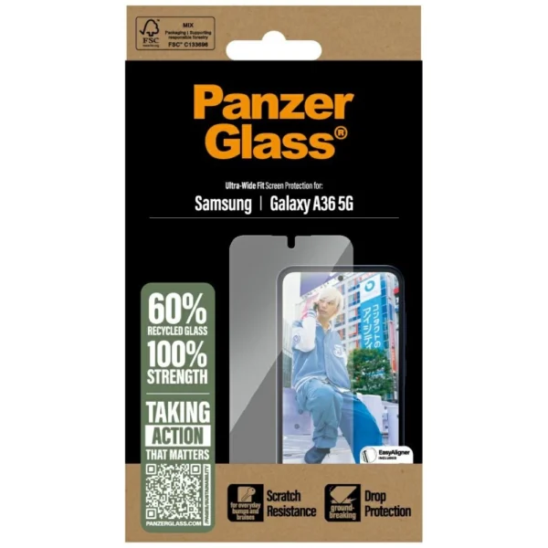 PanzerGlass Ultra-Wide Fit Tempered Glass for Samsung Galaxy A36 5Geng