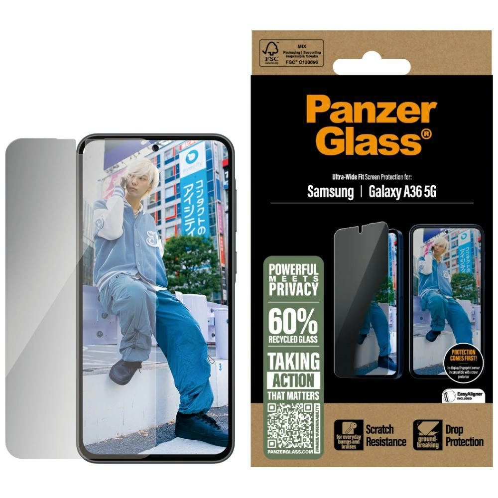 189928_1 PanzerGlass Ultra-Wide Fit Privacy Glass for Samsung Galaxy A36 5Geng