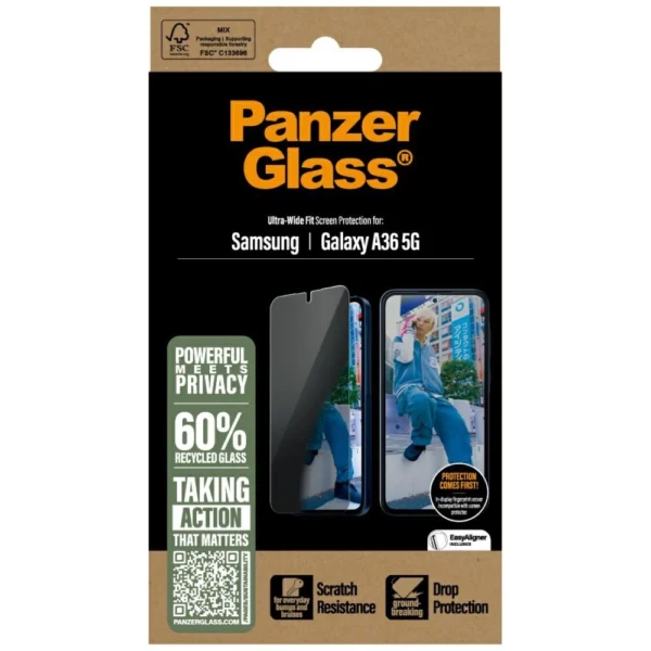 PanzerGlass Ultra-Wide Fit Privacy Glass for Samsung Galaxy A36 5Geng