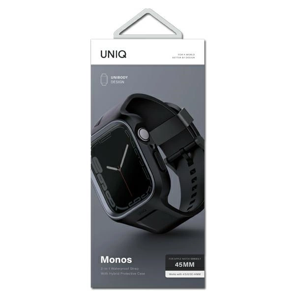 Uniq Monos 2 in 1 Strap + Case for Apple Watch 45/44mm - Blackeng