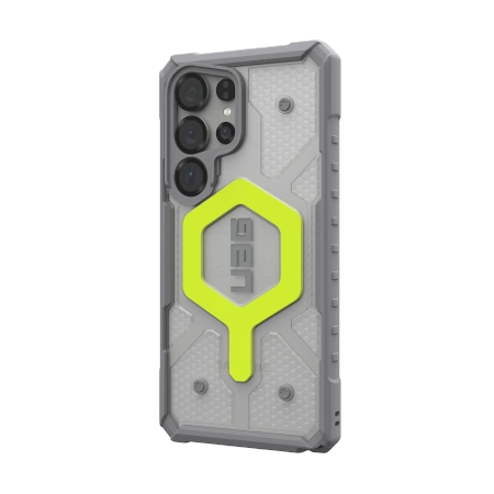 UAG Pathfinder Clear Magnet Bundle Magnetic Case and Wrist Strap for Samsung Galaxy S25 Ultra 5G - Neon Grayeng