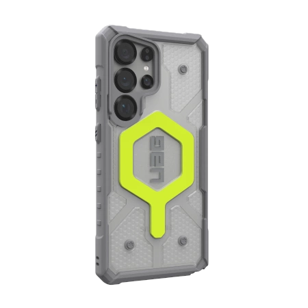 UAG Pathfinder Clear Magnet Bundle Magnetic Case and Wrist Strap for Samsung Galaxy S25 Ultra 5G - Neon Grayeng