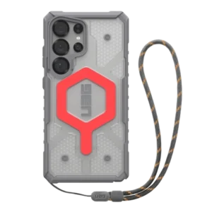 UAG Pathfinder Clear Magnet Bundle Magnetic Case and Wrist Strap for Samsung Galaxy S25 Ultra 5G - Gray/Redeng