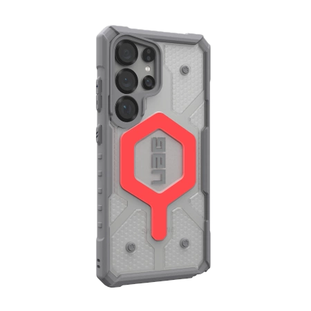 UAG Pathfinder Clear Magnet Bundle Magnetic Case and Wrist Strap for Samsung Galaxy S25 Ultra 5G - Gray/Redeng