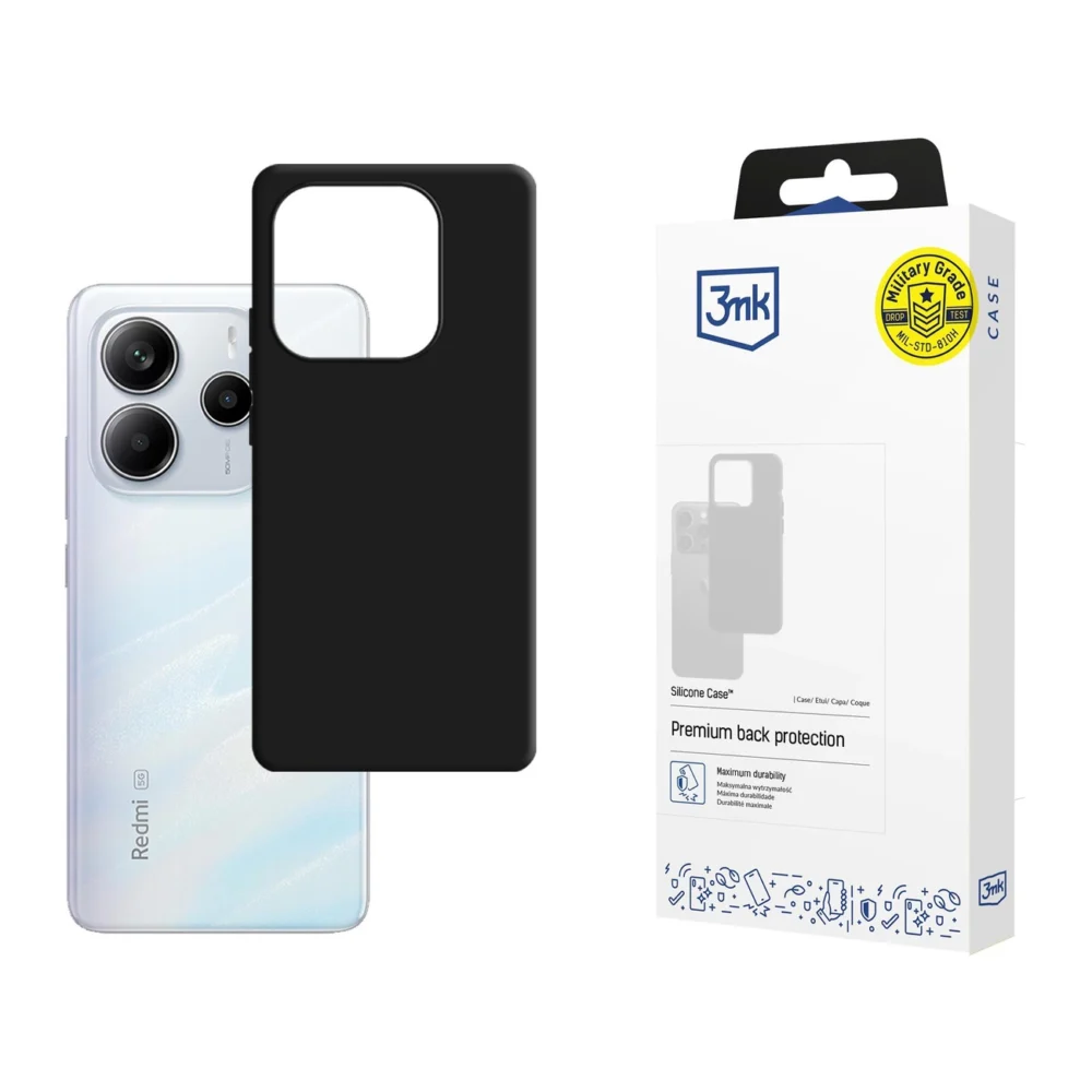 3mk Silicone Case for Xiaomi Redmi Note 14 5G - blackeng