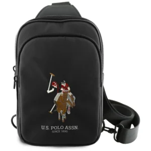 US Polo Petit Pique Crossbody Phone Bag Blackeng