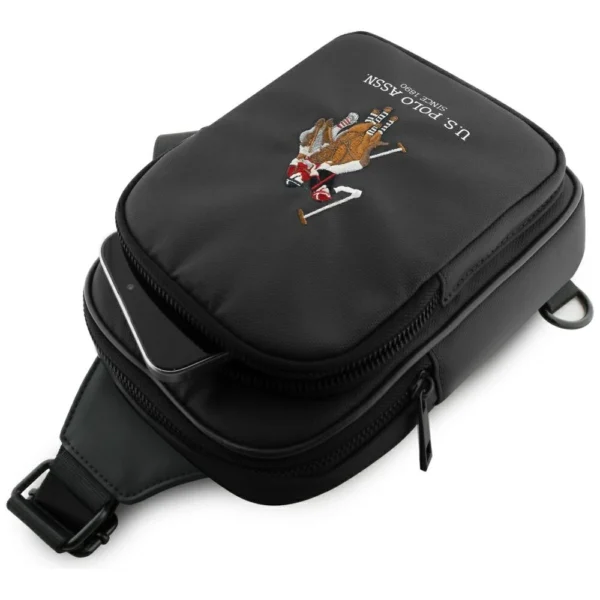 US Polo Petit Pique Crossbody Phone Bag Blackeng