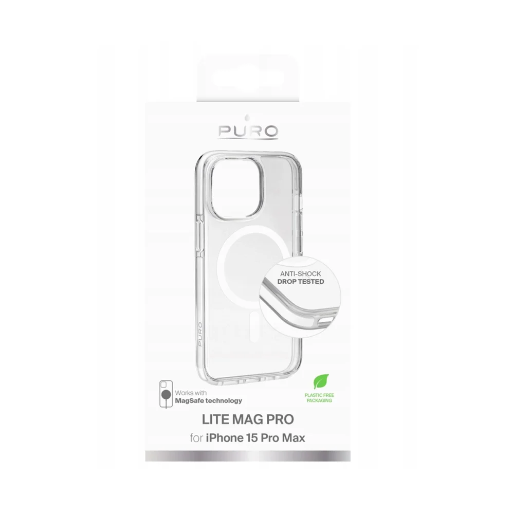 Puro Cover in TPU+PC "LITE MAG" with Magsafe for iPhone 16E, transparenteng