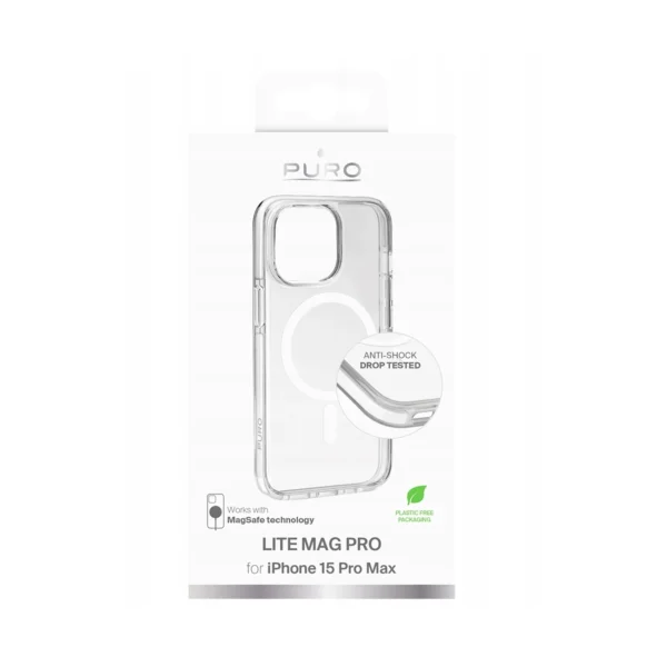 Puro Cover in TPU+PC "LITE MAG" with Magsafe for iPhone 16E, transparenteng
