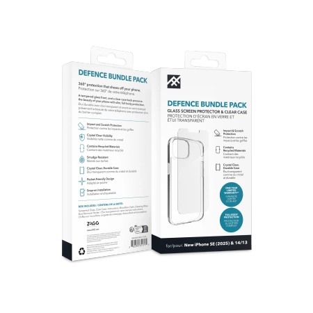 ZAGG IF Defense Bundle Case for iPhone 16e (2025) / 15 / 14 / 13 - Transparenteng