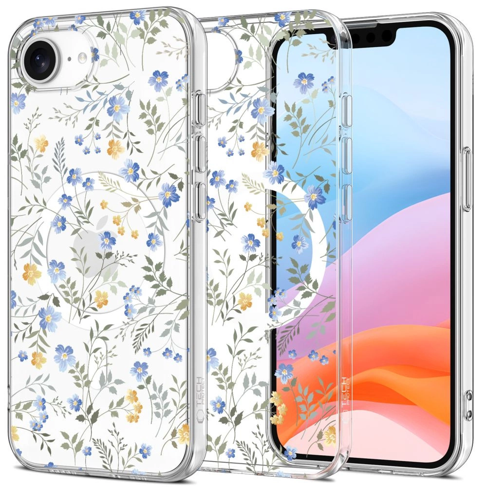 Tech-Protect FlexAir MagSafe iPhone 16e Case - Daisies with Leaveseng