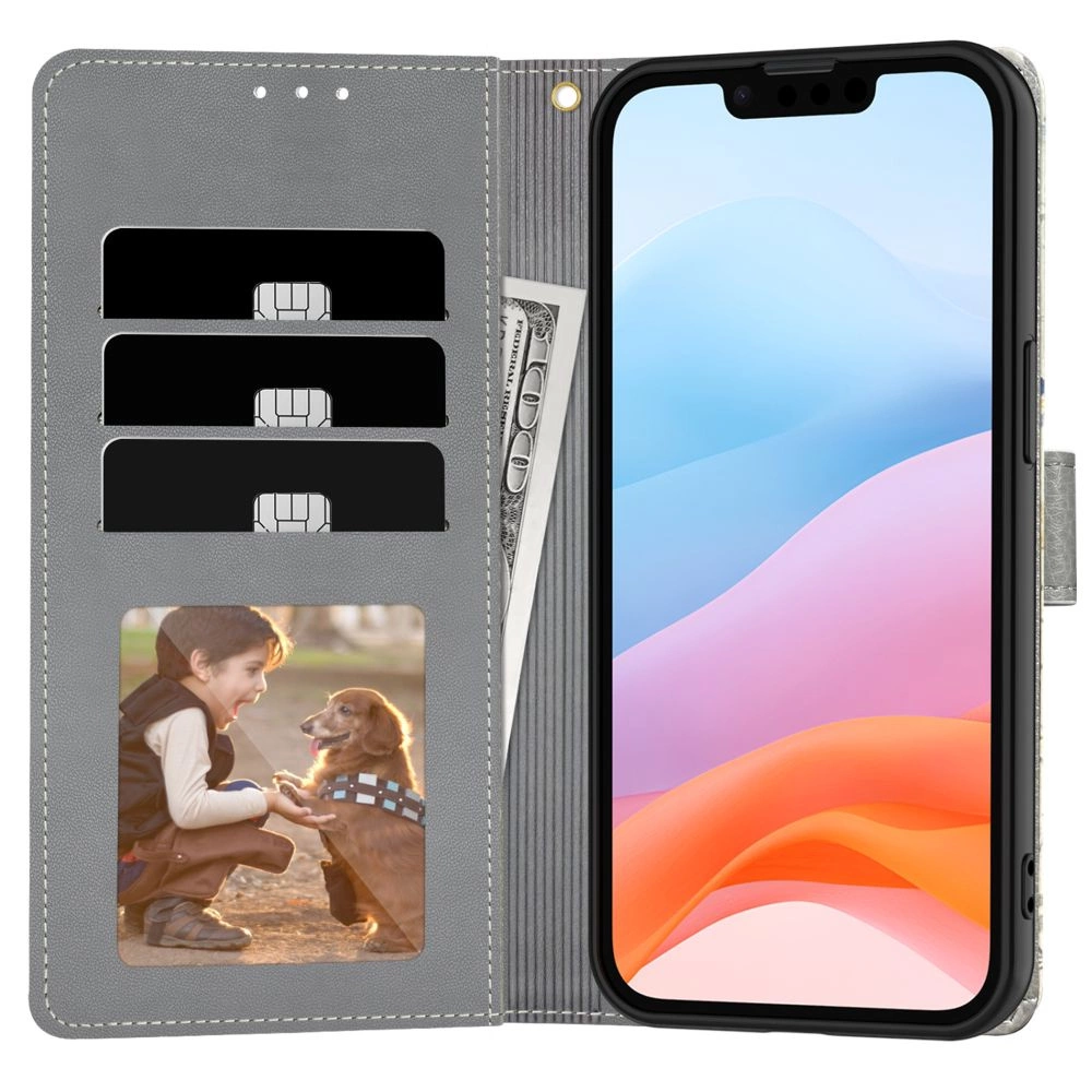 Tech-Protect Wallet Case for iPhone 16e - Daisies with Leaveseng