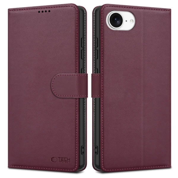 Tech-Protect Wallet Case for iPhone 16e - Burgundyeng