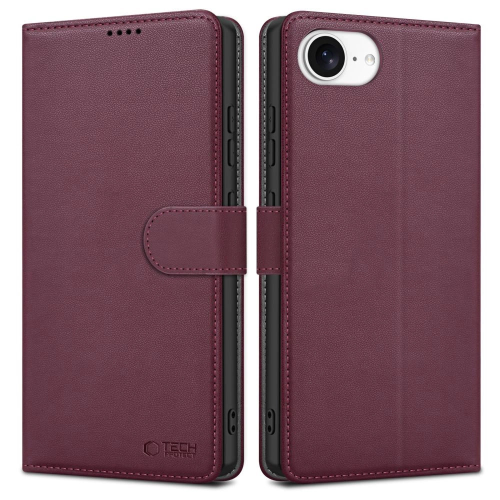 Tech-Protect Wallet Case for iPhone 16e - Burgundyeng