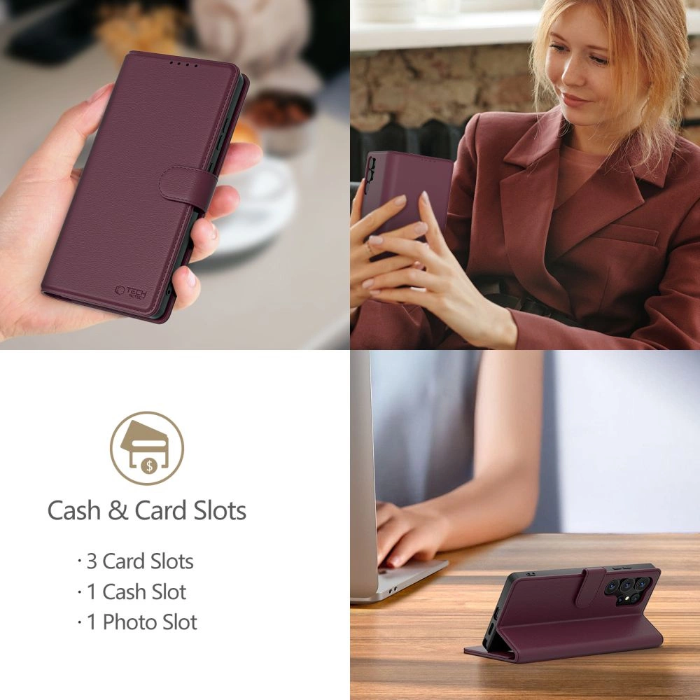 Tech-Protect Wallet Case for iPhone 16e - Burgundyeng