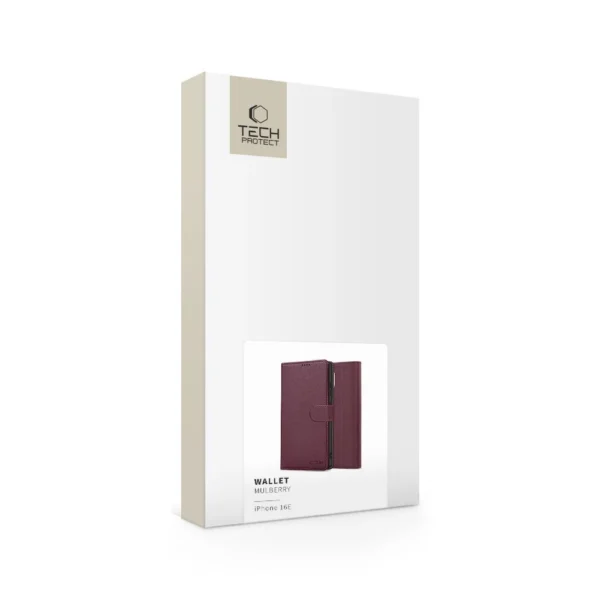 Tech-Protect Wallet Case for iPhone 16e - Burgundyeng