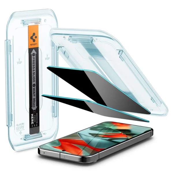 Spigen Glas.TR "Ez Fit" Privacy 2-pack Privacy Glass for Google Pixel 9 Pro XLeng