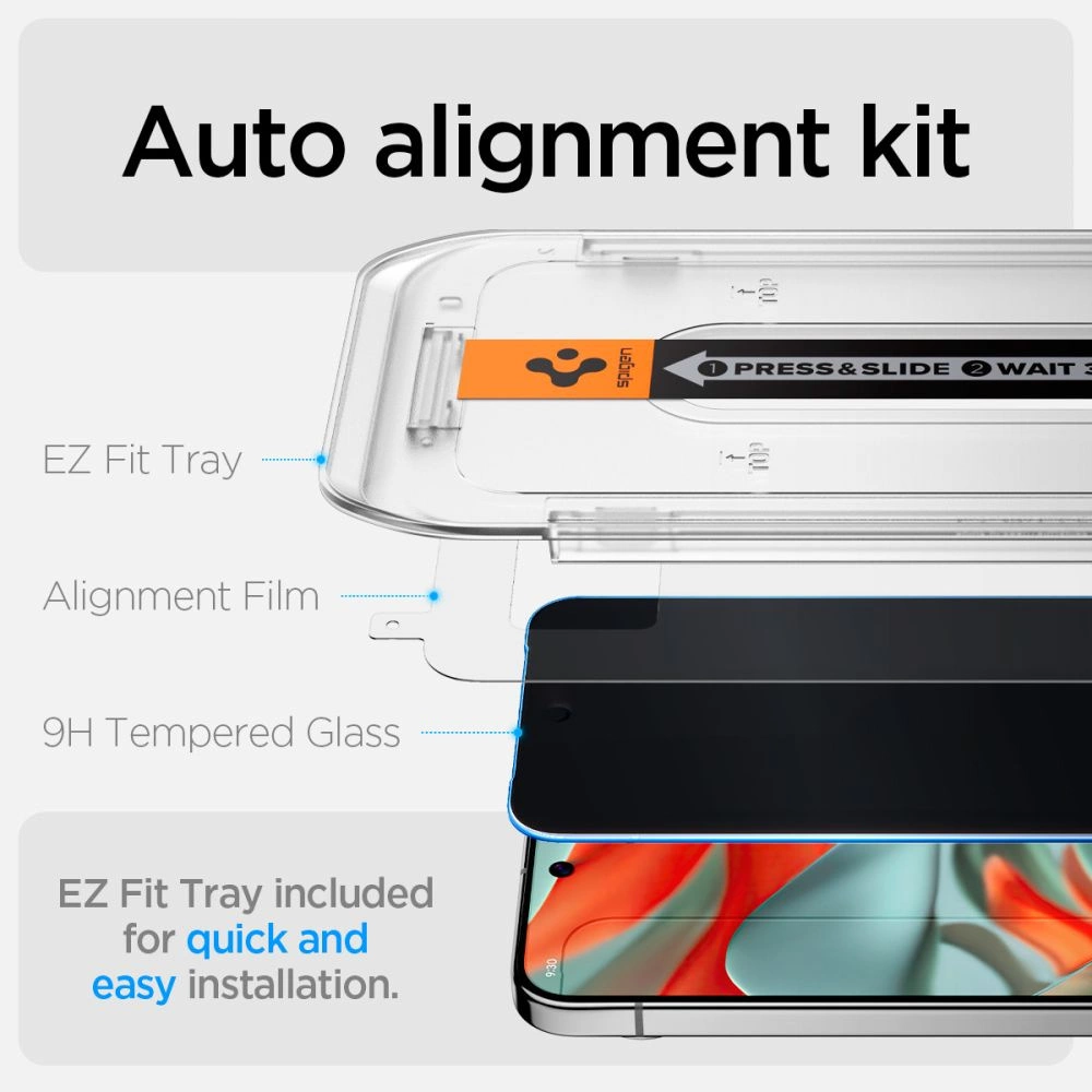 Spigen Glas.TR "Ez Fit" Privacy 2-pack Privacy Glass for Google Pixel 9 Pro XLeng