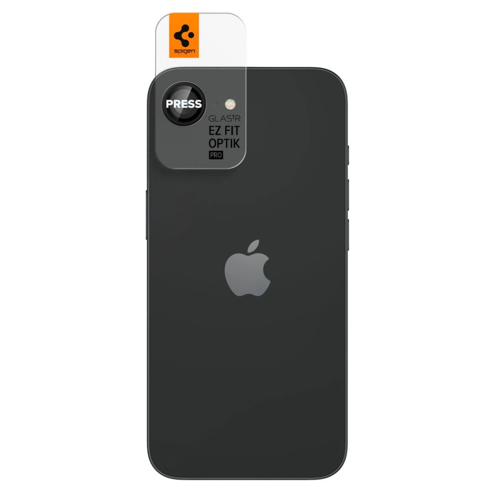 Spigen Optik Pro GLAS.TR "Ez Fit" Camera Cover 2-pack for iPhone 16e - Blackeng