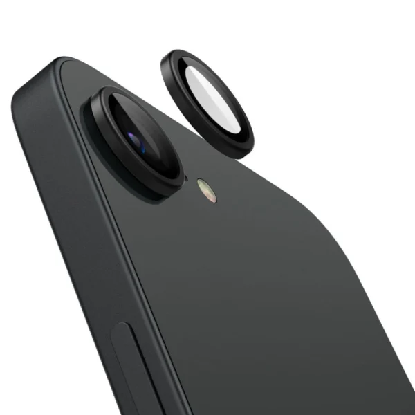 Spigen Optik Pro GLAS.TR "Ez Fit" Camera Cover 2-pack for iPhone 16e - Blackeng