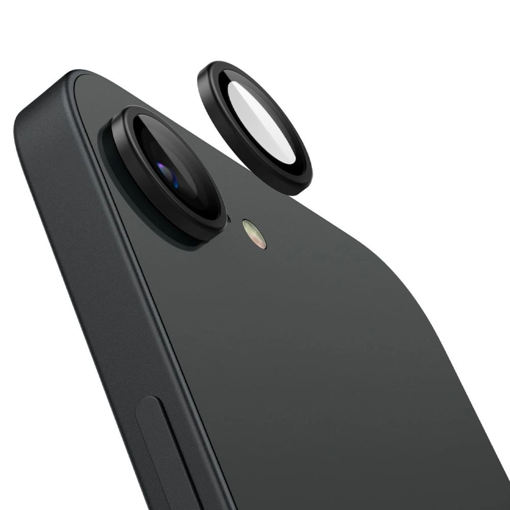 Spigen Optik Pro GLAS.TR "Ez Fit" Camera Cover 2-pack for iPhone 16e - Blackeng