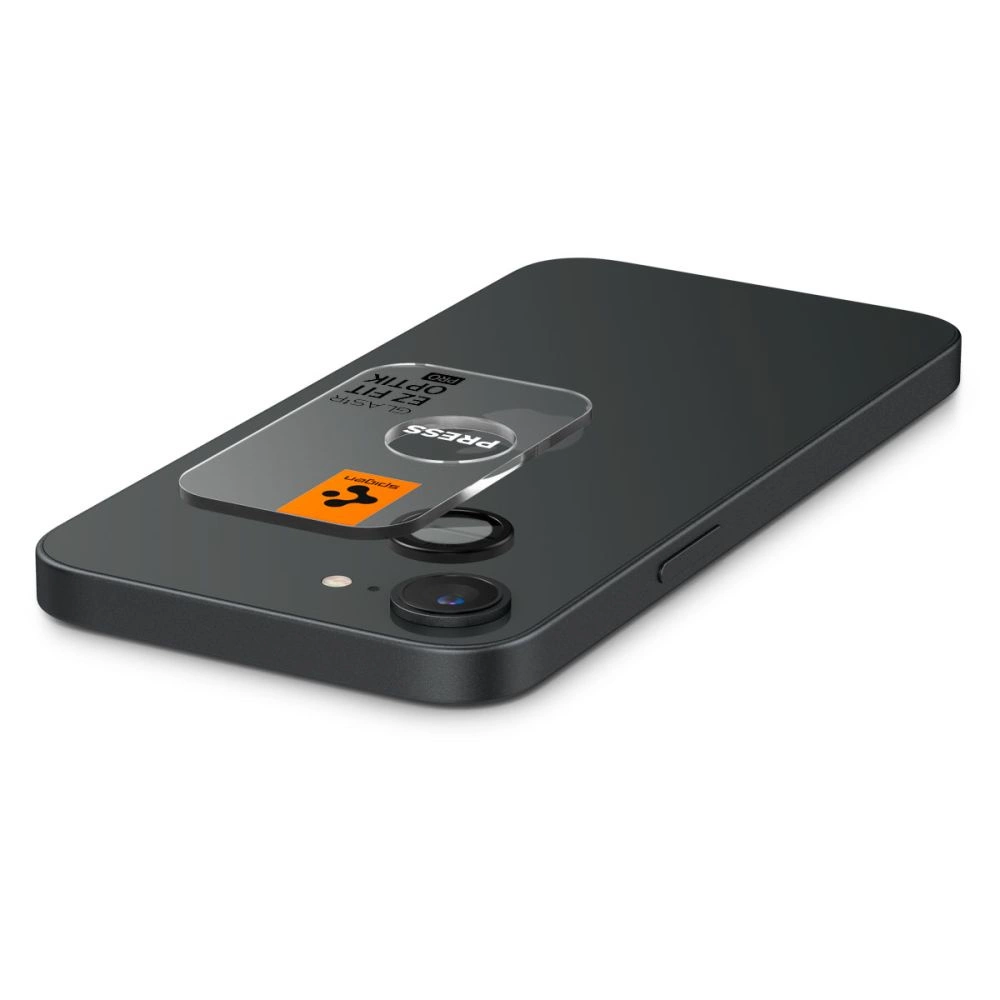 Spigen Optik Pro GLAS.TR "Ez Fit" Camera Cover 2-pack for iPhone 16e - Blackeng