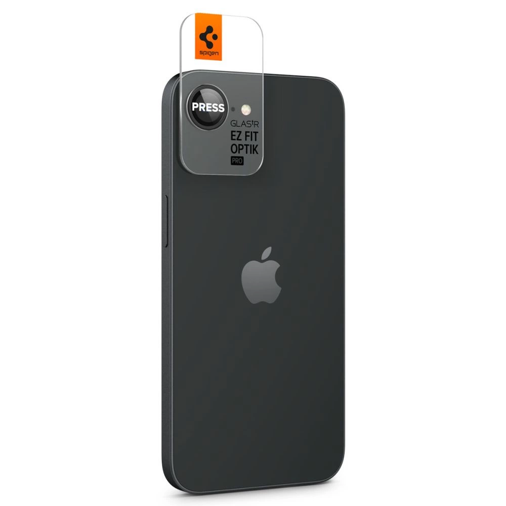 Spigen Optik Pro GLAS.TR "Ez Fit" Camera Cover 2-pack for iPhone 16e - Blackeng