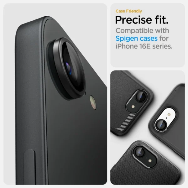 Spigen Optik Pro GLAS.TR "Ez Fit" Camera Cover 2-pack for iPhone 16e - Blackeng