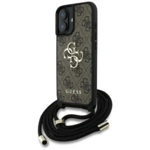 Guess 4G Big Logo Cord Stap Crossbody Case for iPhone 16 Browneng