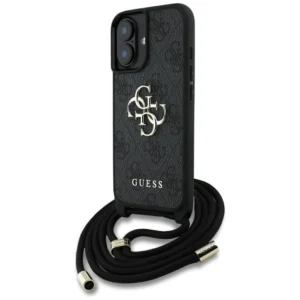 Guess 4G Big Logo Cord Stap Crossbody Case for iPhone 16 Blackeng