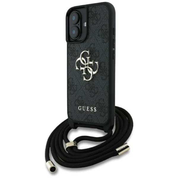 Guess 4G Big Logo Cord Stap Crossbody Case for iPhone 16 Blackeng