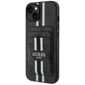 Guess 4G Stripes case with Magsafe wallet for iPhone 15 blackeng
