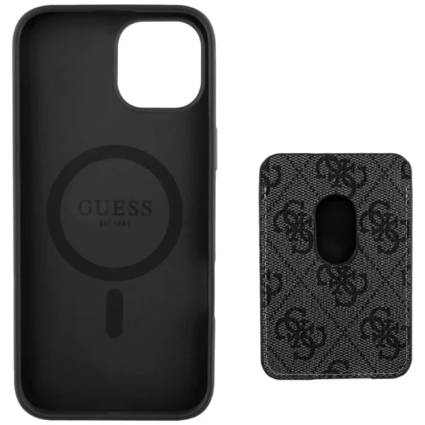 Guess 4G Stripes case with Magsafe wallet for iPhone 15 blackeng