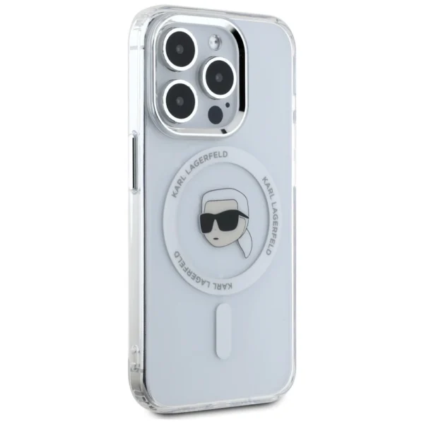 Karl Lagerfeld IML Metal Karl Head MagSafe Case for iPhone 15 Pro Max Whiteeng