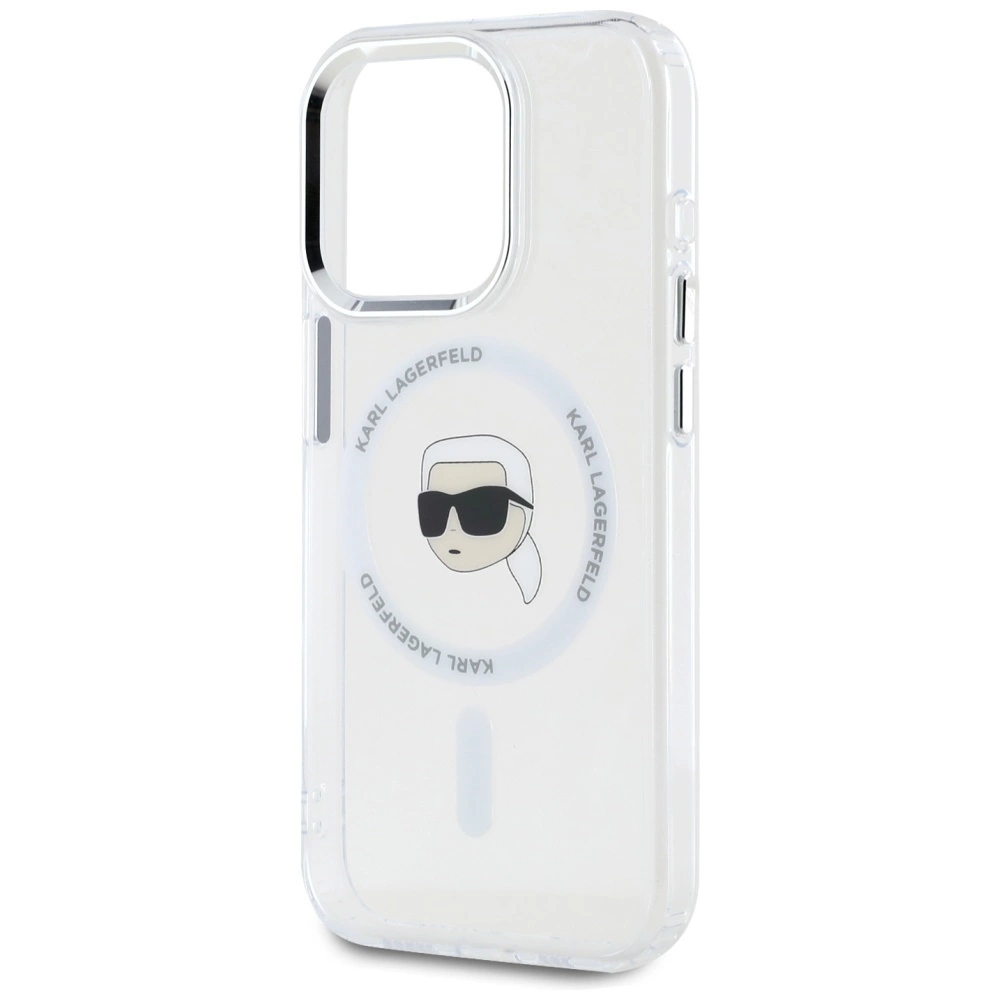 Karl Lagerfeld IML Metal Karl Head MagSafe Case for iPhone 15 Pro Max Whiteeng