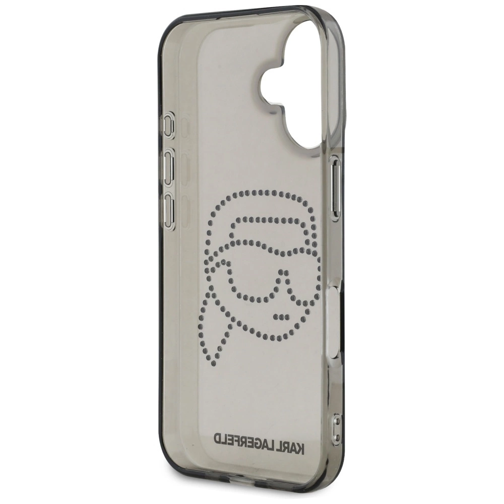 Karl Lagerfeld IML Rhinestones Karl Head Case for iPhone 16 Blackeng