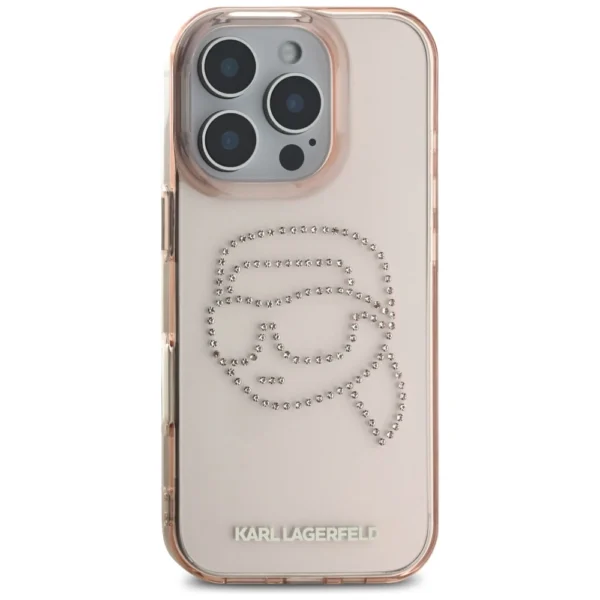 Karl Lagerfeld IML Rhinestones Karl Head Case for iPhone 16 Pro Max Pinkeng