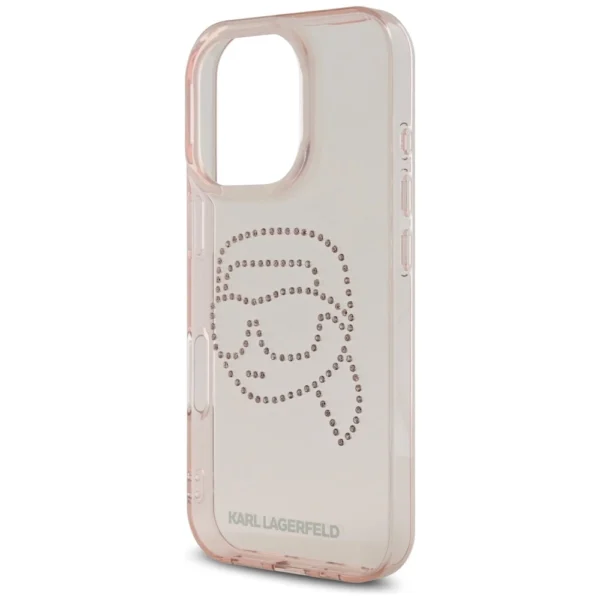 Karl Lagerfeld IML Rhinestones Karl Head Case for iPhone 16 Pro Max Pinkeng