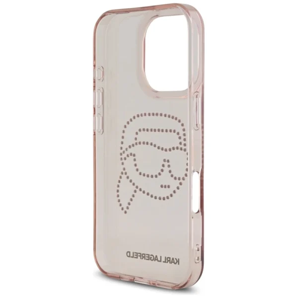 Karl Lagerfeld IML Rhinestones Karl Head Case for iPhone 16 Pro Max Pinkeng