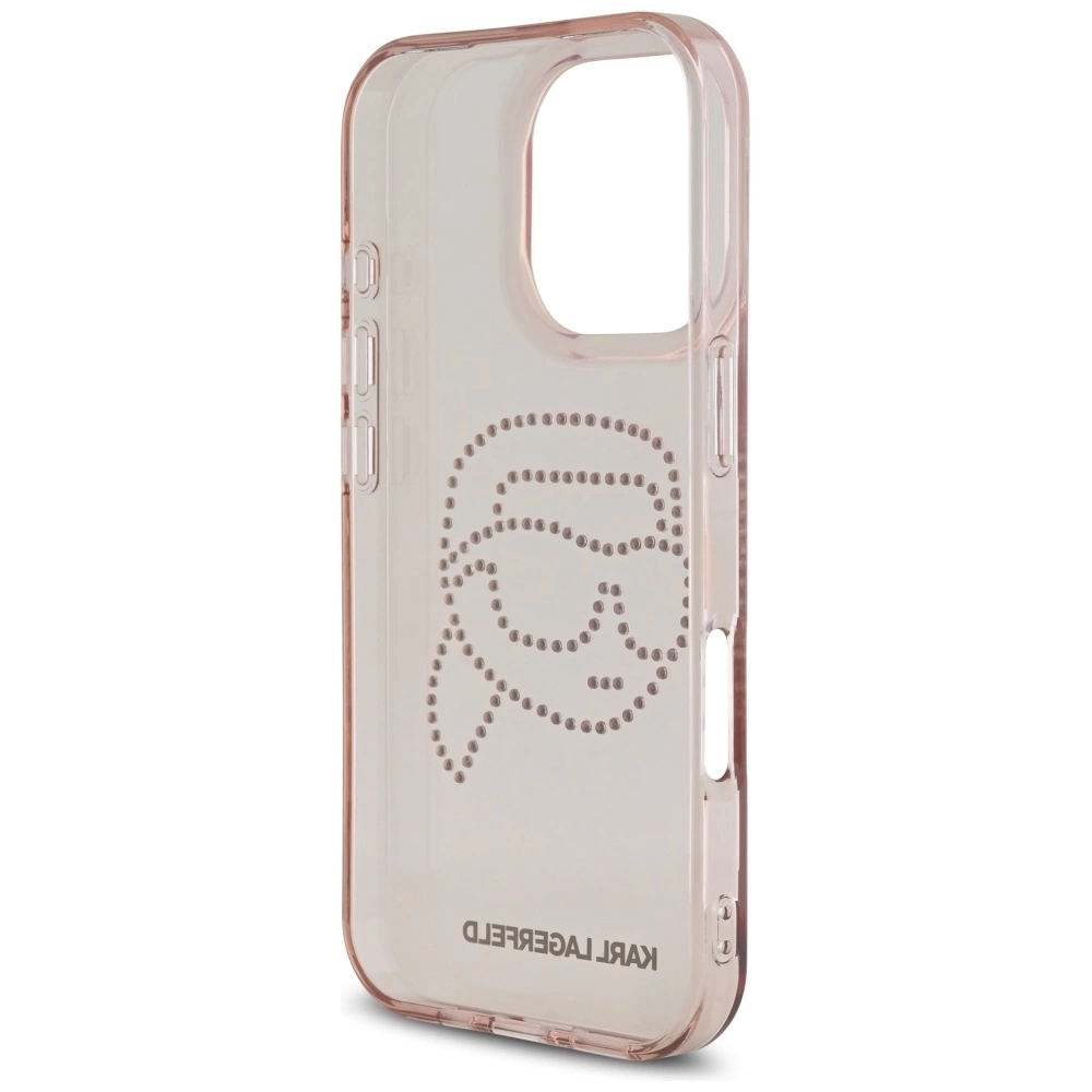 Karl Lagerfeld IML Rhinestones Karl Head Case for iPhone 16 Pro Max Pinkeng