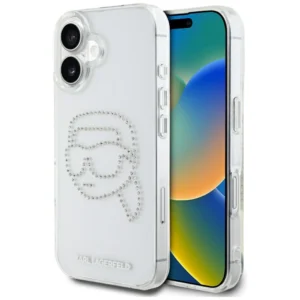 Karl Lagerfeld IML Rhinestones Karl Head Case for iPhone 16 Cleareng