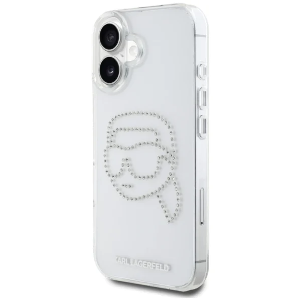 Karl Lagerfeld IML Rhinestones Karl Head Case for iPhone 16 Cleareng