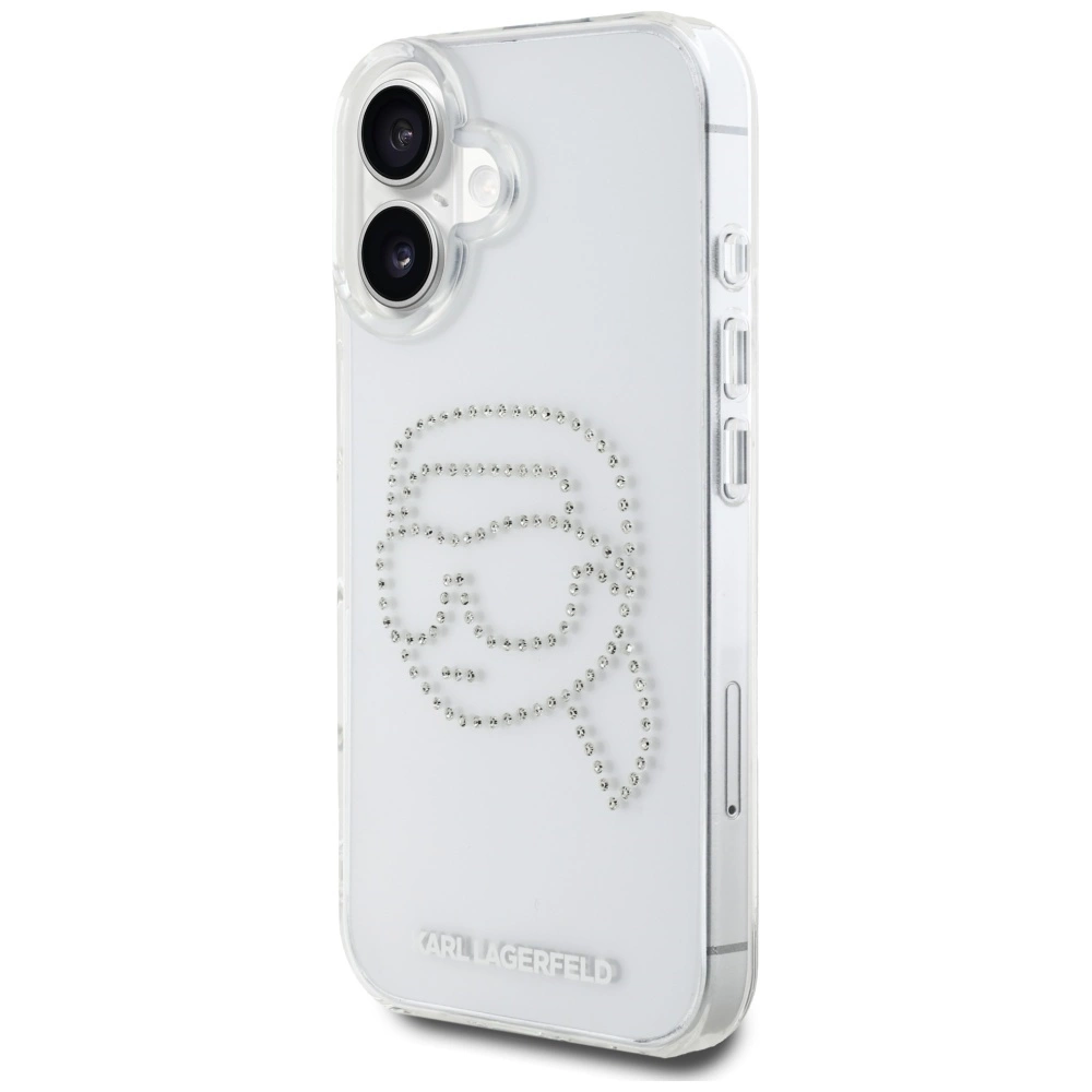 Karl Lagerfeld IML Rhinestones Karl Head Case for iPhone 16 Cleareng